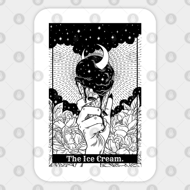 Tarot card the Ice cream Sticker by OccultOmaStore